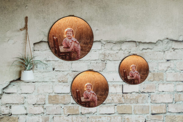 Set of 3 Dark Heirloom Round Canvas Rings