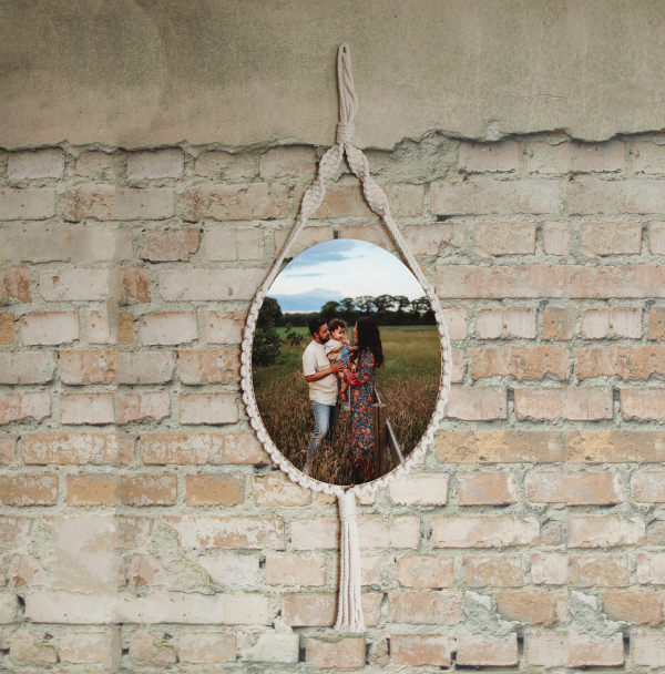 35x45cm (14x18inch) Oval Portrait Macrame Photoblock