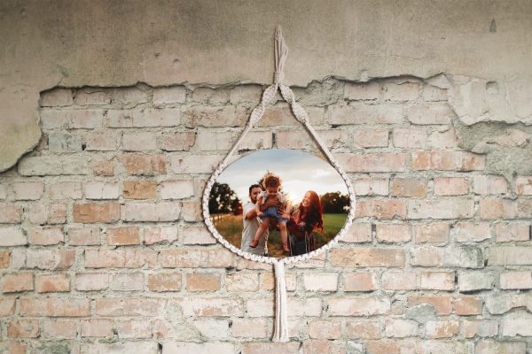 35x45cm (14x18inch) Oval Landscape Macrame Photoblock