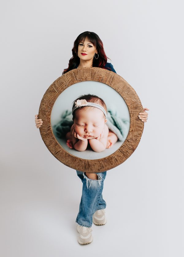 60cm (24inch) Round Framed Wood - Image 2