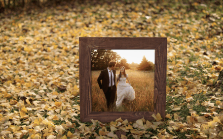 40x40cm (16x16inch) RAW Wood Frame - Medium Walnut Finish