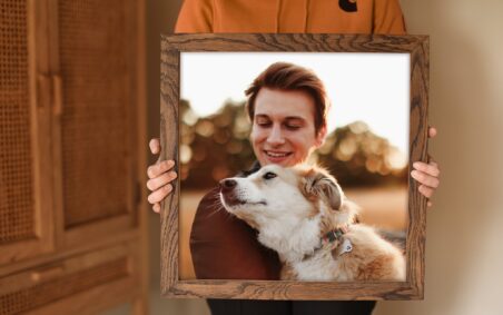 40x40cm (16x16 inch) Framed Canvas - Thick Oak