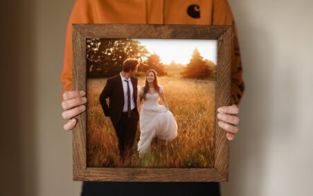 30x30cm (12x12inch) Framed Canvas - Thick Oak