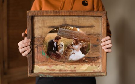 LAST ONE - Oval print in Vintage Wooden Frame